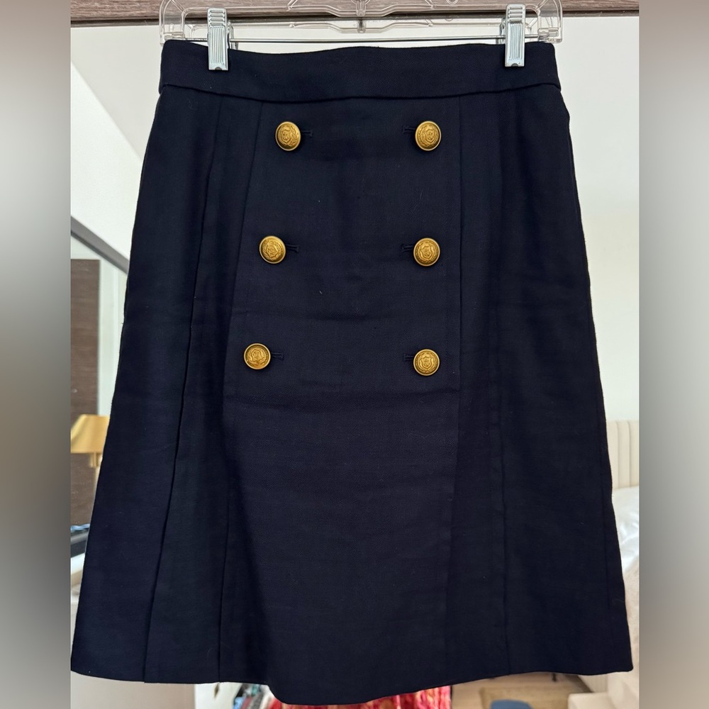 JCrew Collection Nautical Skirt with Gold Buttons